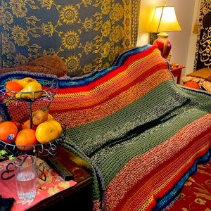 Vintage hand crochet blanket